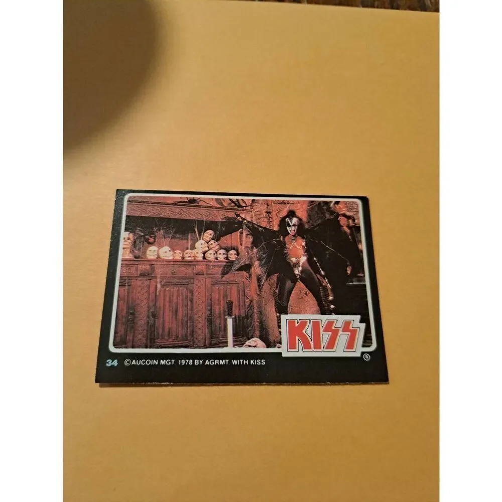 Vintage 1978 Aucoin Management AGRMT KISS Trading Card No 34 Collectible Rock